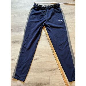 Puma Track Pants Men's Medium Blue‎ Silver Stripe style 670911-06